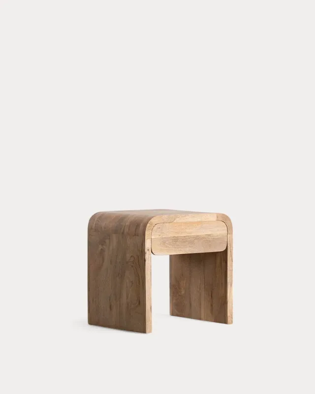 Tavolino con Cassetto in Legno di Mango (61x45,5 cm) Vanile
