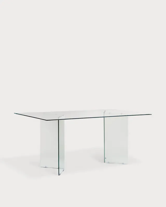 Tavolo da Pranzo Rettangolare in Vetro Temperato (180x90 cm) Kamil