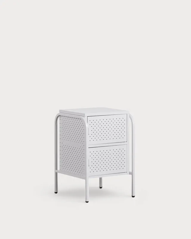 Tavolino ausiliario con Contenitore in Acciaio Laminato (47,5x50 cm) Atiel