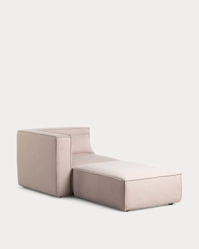 Poltrona Modulare Angolare con Pouf in Tessuto Kilhe