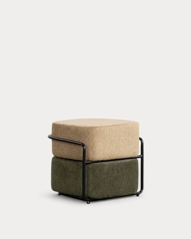 Pouf Rettangolare con Cuscino Sfoderabile in Tessuto Elin