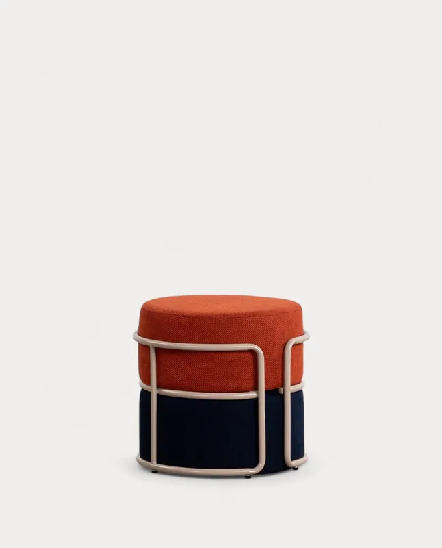 Pouf Rotondo con Cuscino in Tessuto Rimovibile Aixa