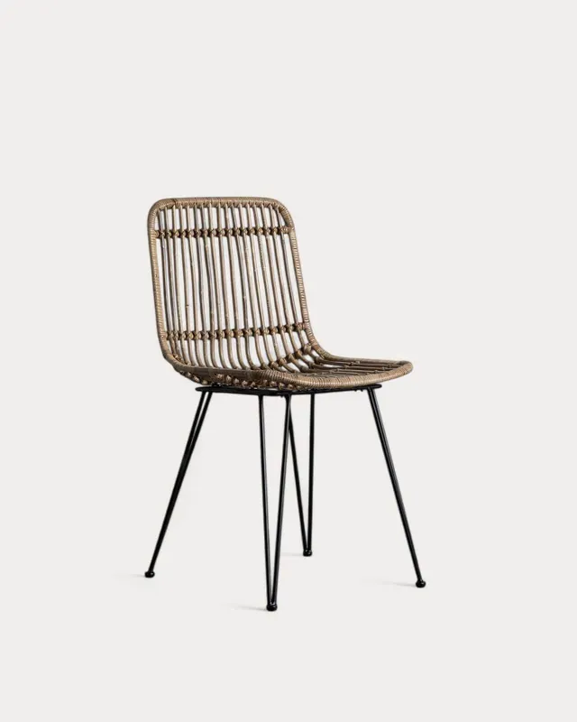 Pack di 4 Sedie da Pranzo in Rattan Naturale Nice
