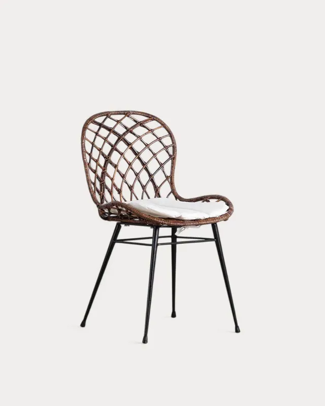 Pack 2 Sedie da Pranzo in Rattan Naturale Ozy