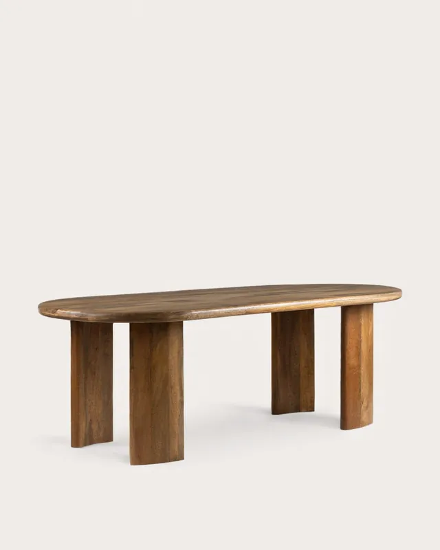 Tavolo da Pranzo Ovale in Legno di Mango (220x100 cm) Leno