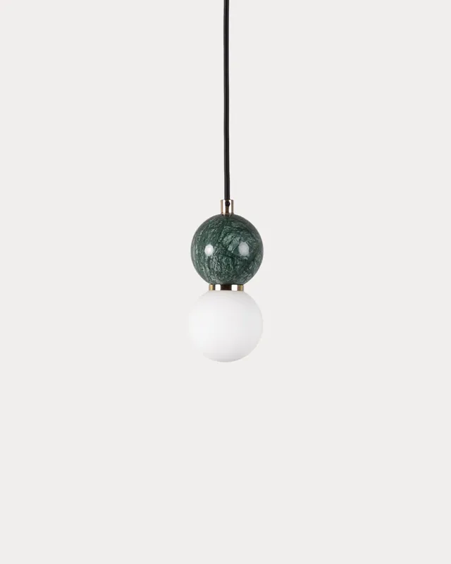 Lampada da Soffitto Ovale in Metallo con Marmo Valenes
