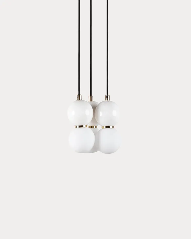 Lampada da Soffitto in Metallo 3 Punti Luce con Marmo Valenes