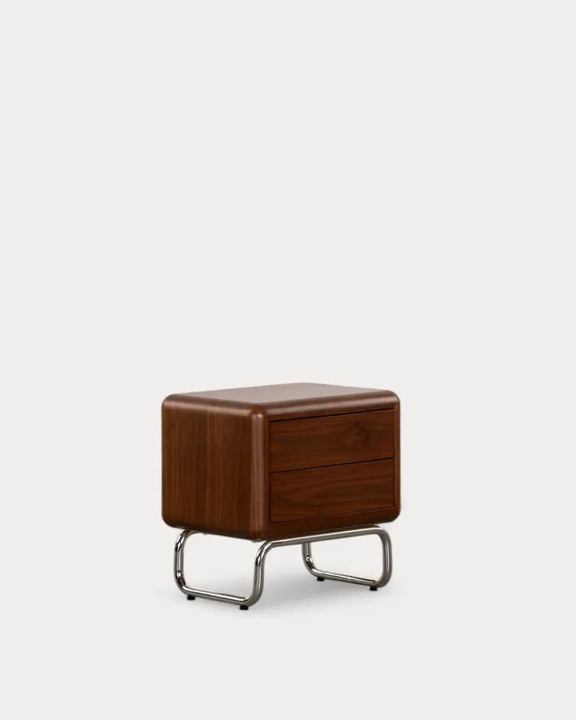 Comodino con 2 Cassetti in Legno e Metallo (55x40 cm) Candela