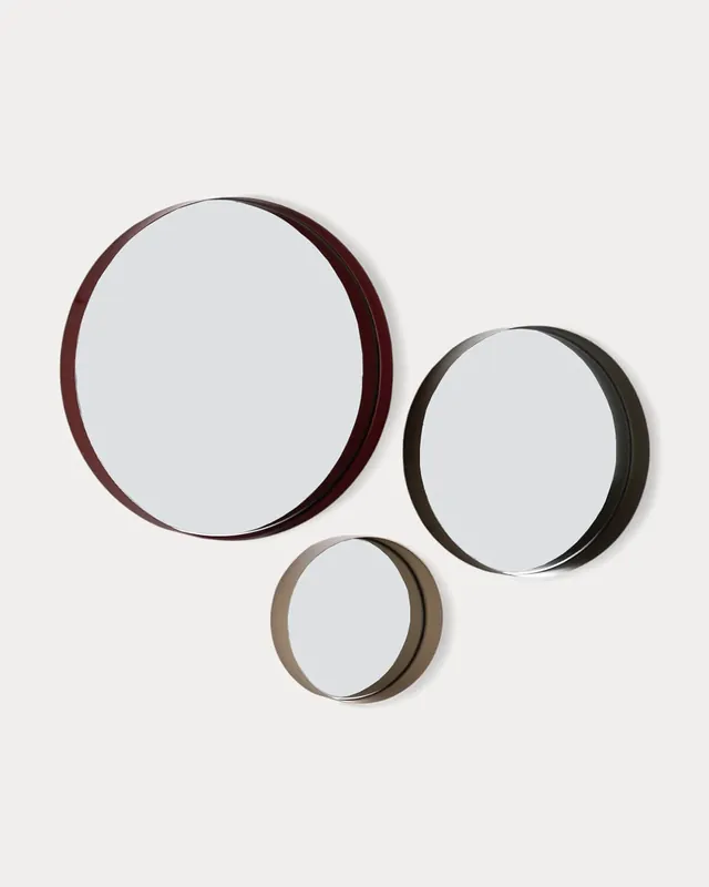 Set di 3 Specchi da Parete Rotondi in Metallo Esdras