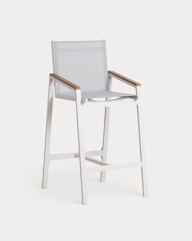 Confezione da 4 sgabelli alti da esterno in alluminio (75 cm) Korce