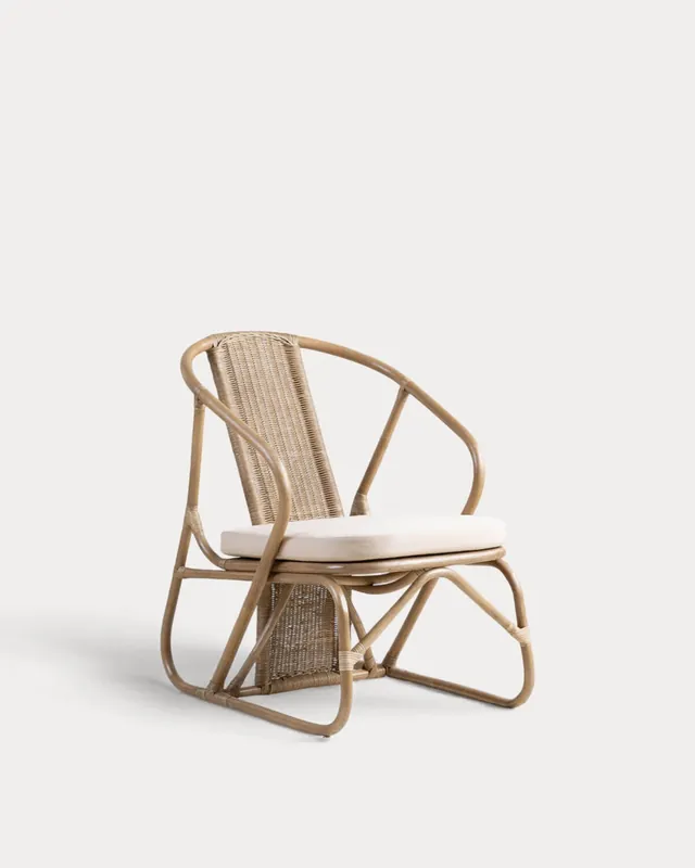 Poltrona in Rattan Naturale con Cuscino Nhua
