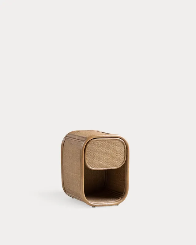 Comodino in Rattan Naturale con Cassetto (41x41 cm) Maisie