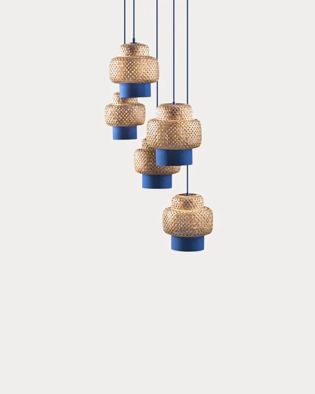 Lampada da Soffitto in Bambù e Metallo Mirenis