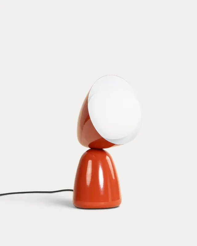Lampada da Tavolo in Metallo e Vetro Lucita
