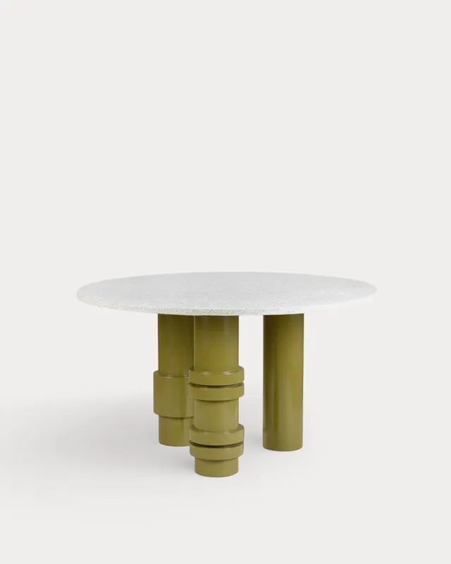 Tavolo da Pranzo in Terrazzo e Legno di Mango (Ø140 cm) Atenas