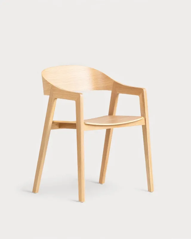 Pack da 4 Sedie da Pranzo in Legno di Quercia con Braccioli Laly