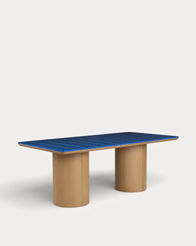Tavolo da Esterno Rettangolare in Cemento e Legno di Acacia (200x105 cm) Pepe