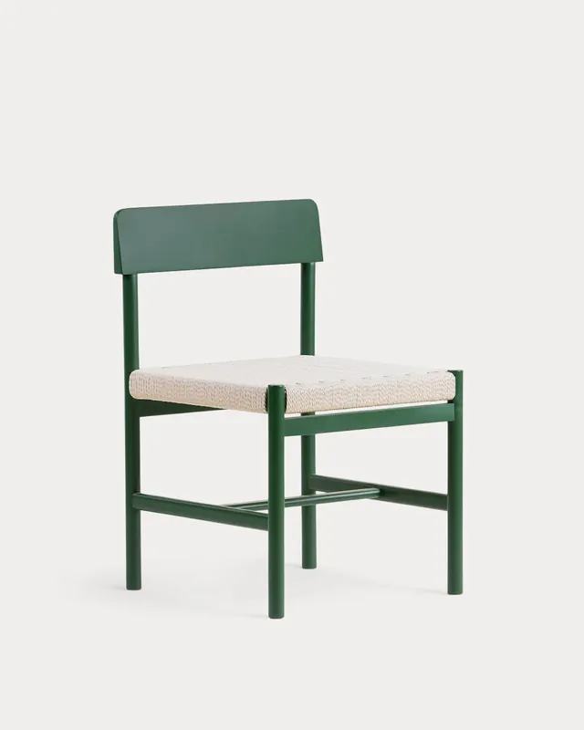 Pack 2 Sedie da Pranzo in Legno e Rattan Paula
