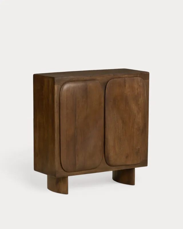 Credenza Bassa con 2 90x40 cm Ante in Legno di Mango Orlean