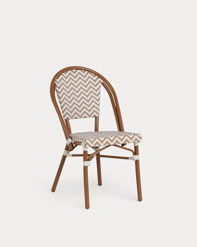 Pack 2 Sedie da Esterno in Alluminio e Rattan Sintetico Yona Bistro