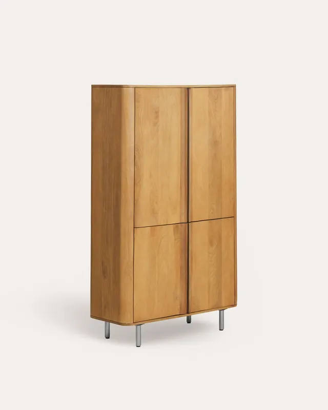 Armadio a 4 Ante in Legno di Mango e Metallo Mhuan