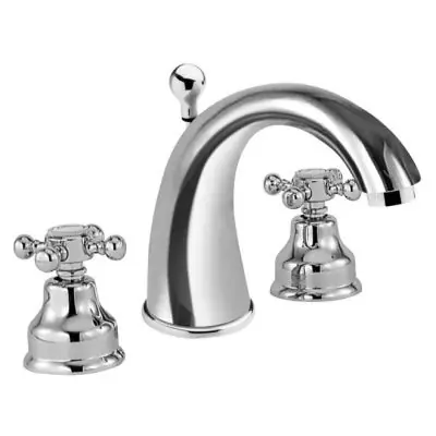 Rubinetto batteria lavabo 3 fori cromato con manopole serie anais scarico 11/4" EURORAMA