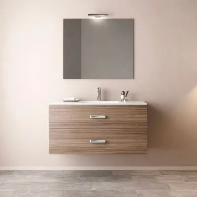Composizione bagno sospesa Mobo Simona cm. 90 larice olmo