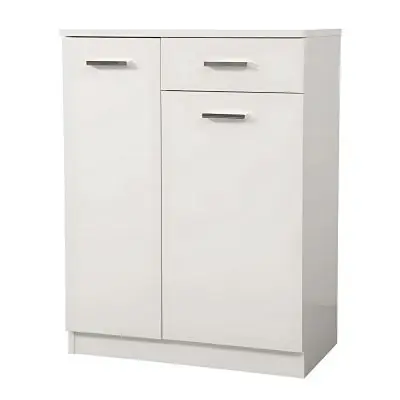 Base singola da bagno due ante e cassetto in melaminico bianco h.80cm l=60cm h=80cm p=34cm SAVINI