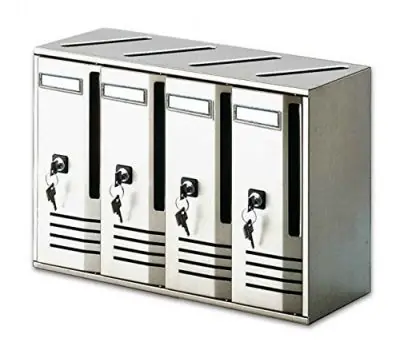 Cassellario postale Alubox cubo 4 cassette argento