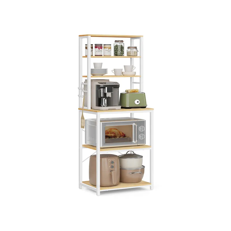 Scaffale da Cucina per Forno a Microonde con Ganci