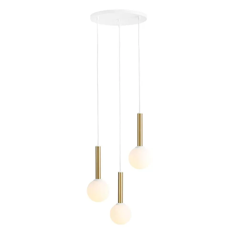 Lampada a sospensione RINN 3 Brass \\/ Bianco