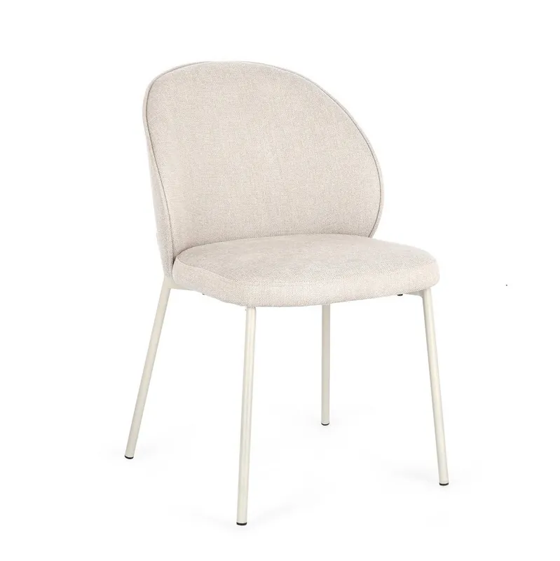 Sedia Jane in tessuto beige base beige