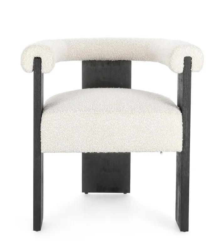 Sedia design NYC nero\\/bianco boucle