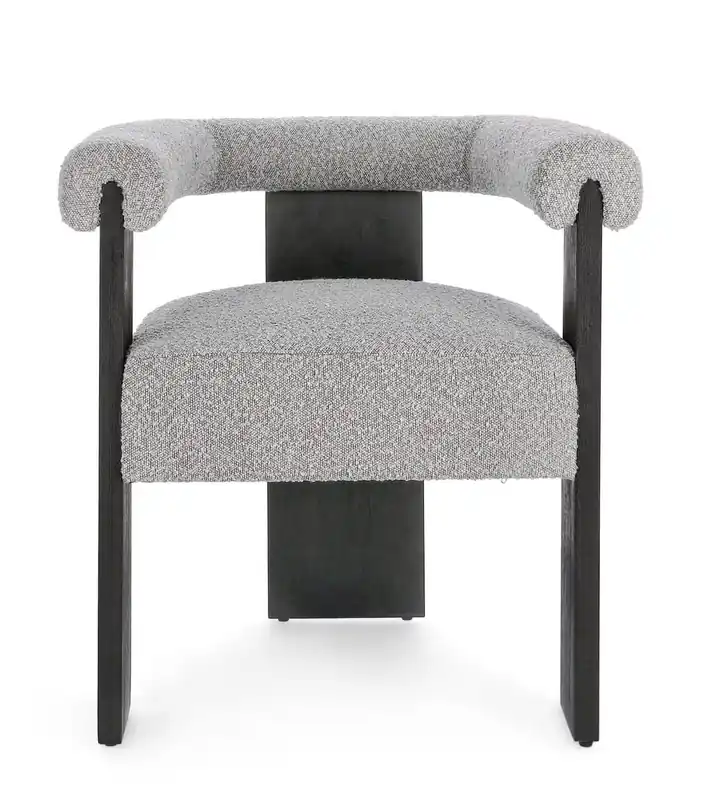 Sedia design NYC nero\\/grigio boucle