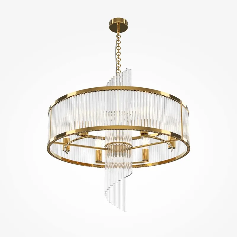 Lampadario FRAME diametro 58cm e inserti oro