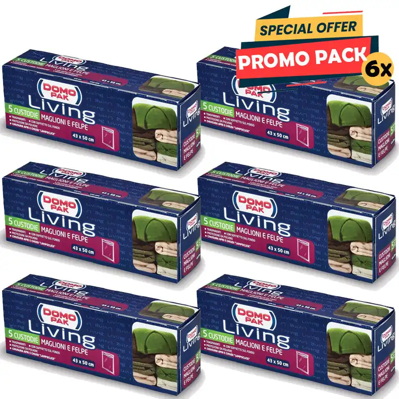 30 x Custodie Domopak Living per Maglioni e Felpe antipolvere armadi domo pak