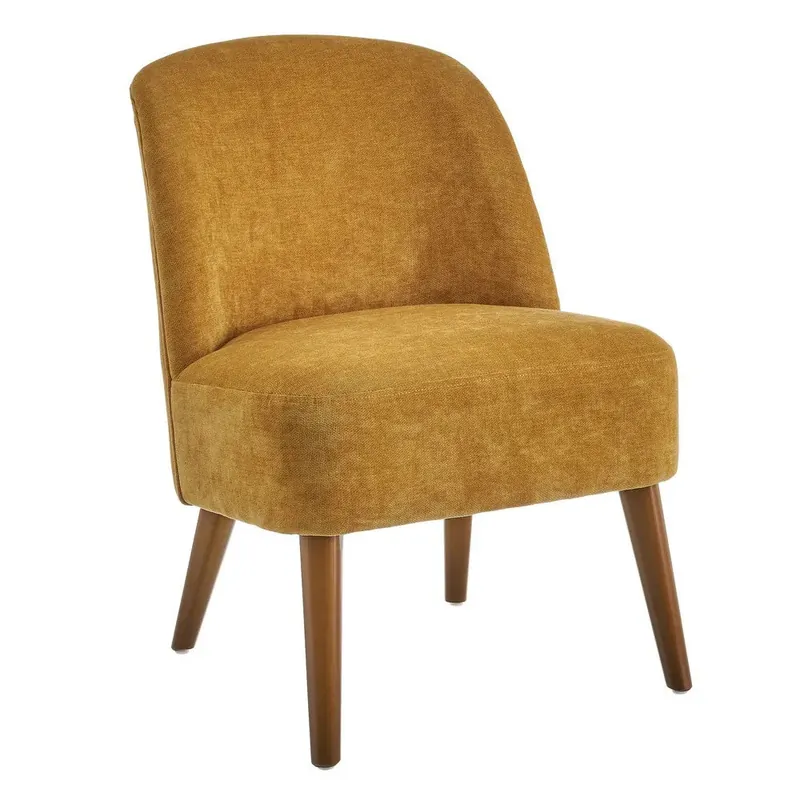 Poltrona Relax in Legno e Tessuto Colore Mostarda Mod. Petty 52x58x71H cm