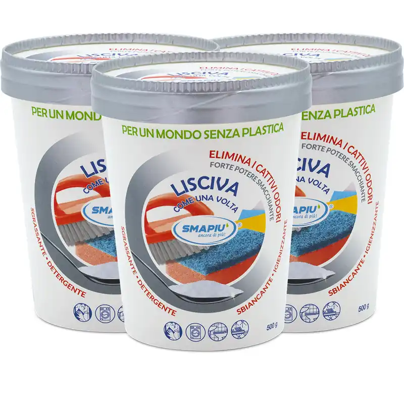 3 x barattoli 500 gr Smapiu Lisciva - Come una Volta - Detergente e Sgrassante