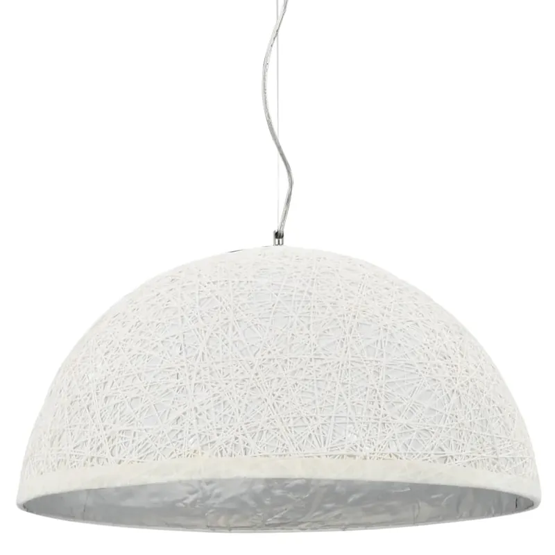 Lampadario da Soffitto Bianco e Argento da Interno Diametro 50 cm Attacco E27
