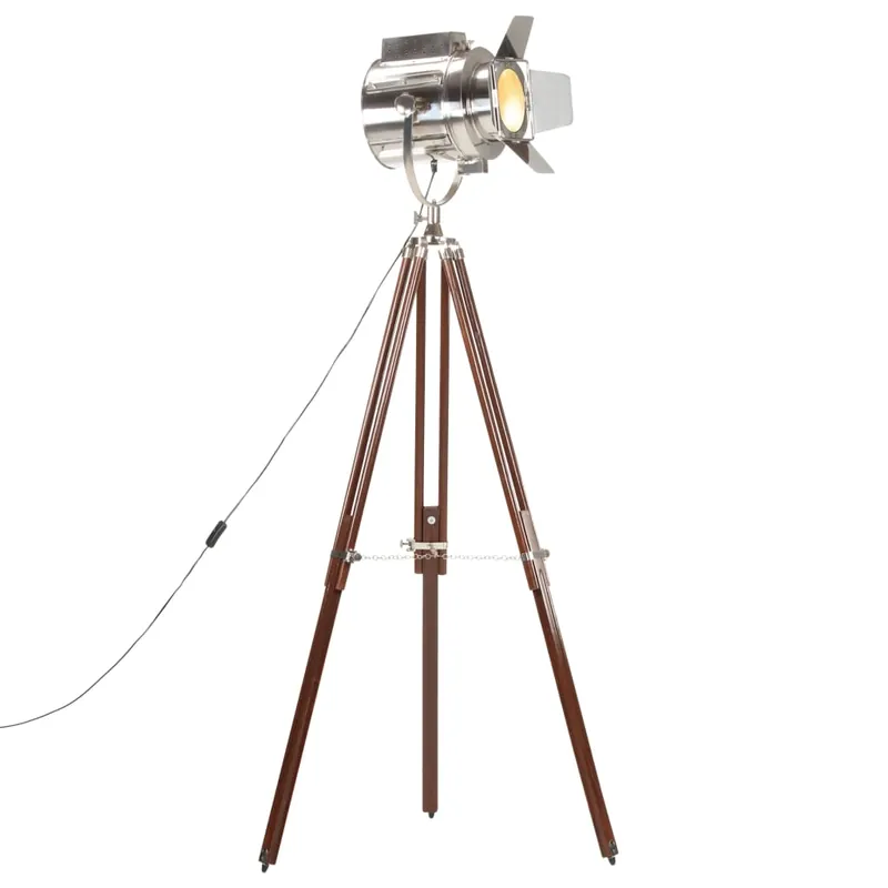 Lampada da Terra a Treppiede in Legno Massello di Mango Allungabile 180 cm E27