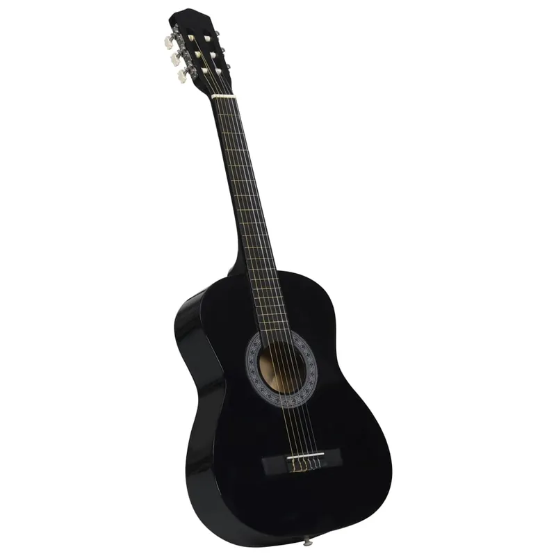 Chitarra Classica Acustica per Principianti e Bambini Nera 3\\/4 36 in Legno