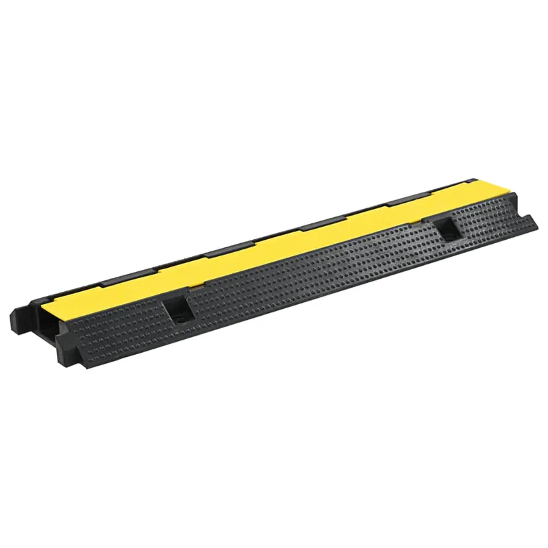 Dosso Passacavi Giallo e Nero con 1 Canale in Gomma Leggera Resistente 100 cm