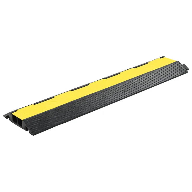 Dosso Passacavi 2 Canali in Gomma Giallo e Nero Design Modulare 101,5 cm