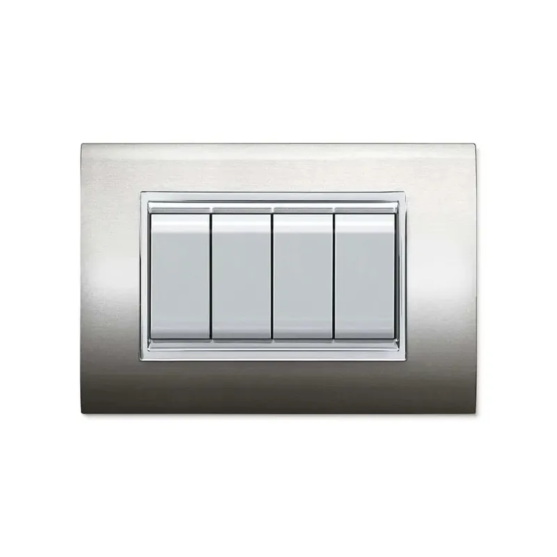 Placca 4 posti Mylife acciaio