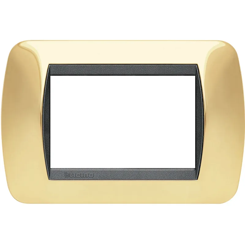 BTicino Livinglight placca 3 moduli color oro