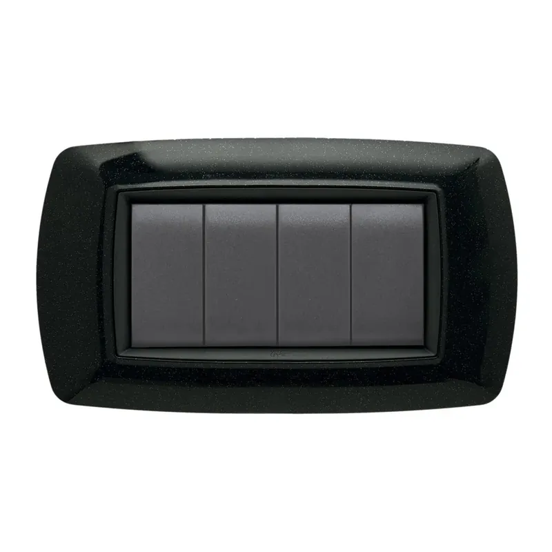 Placca a 4 fori nero glittering