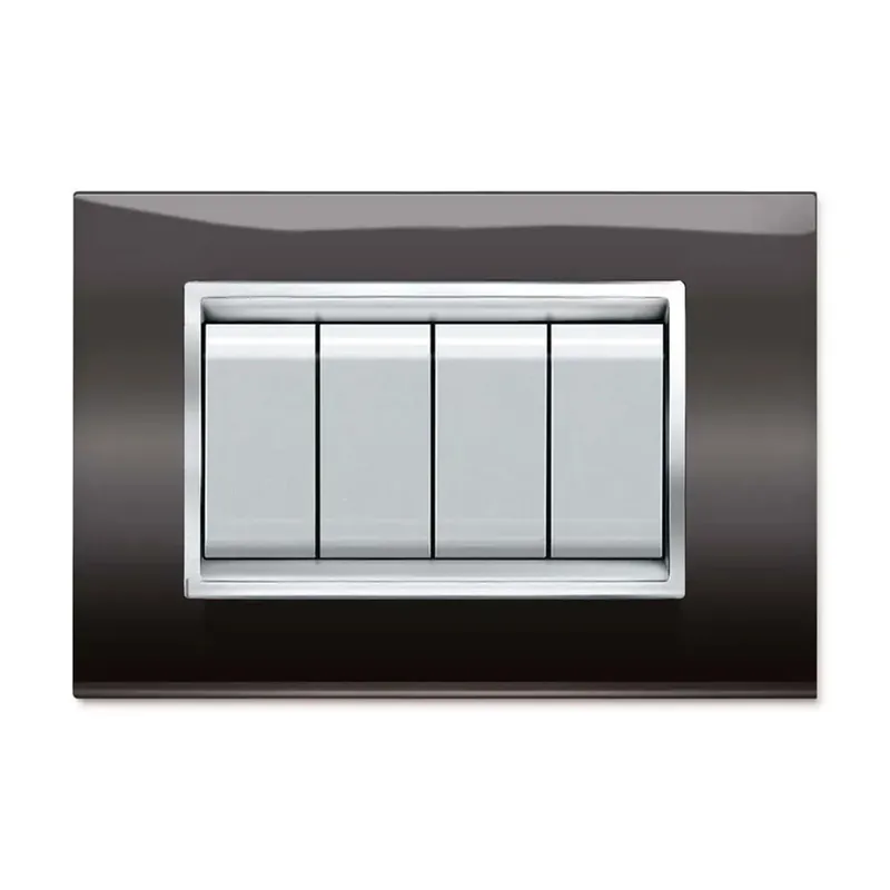 Placca 4 posti Mylife nero