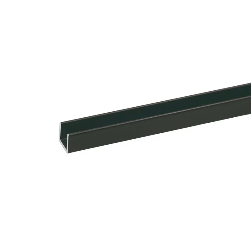 Canalina U 2 m 10x10 mm alluminio nero