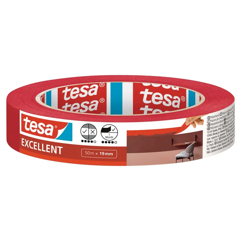 Nastro per mascheratura Tesa Excellent 19 mm x 50 m rosso