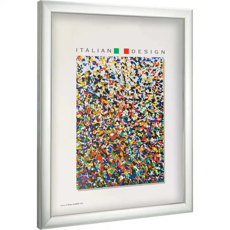 Portafoto cornice con vetro lucido finitura argento 13x18 cm